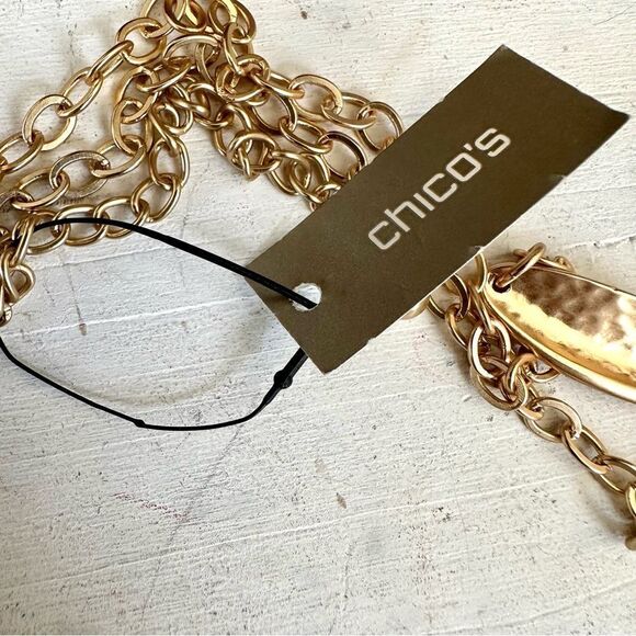 Chico’s gold tone Hera multi chain necklace NWT - Picture 4 of 9